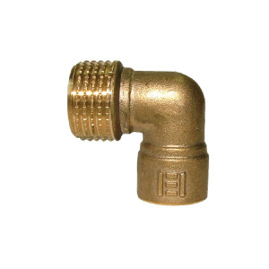 Pájkovacia meď prechodová koleno s vonkajším závitom 15x1/2