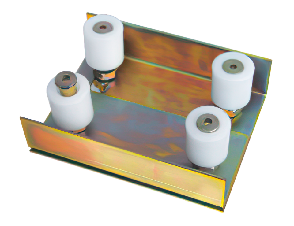 Állítható lemez négy vezetőgörgővel 200mm