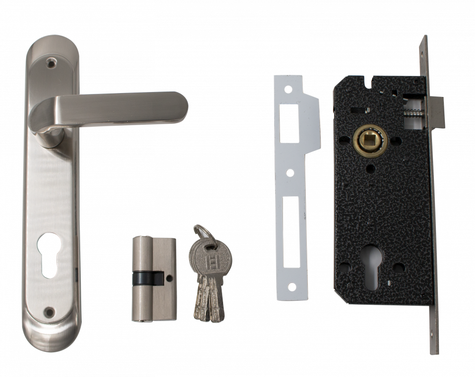 Bevésőzár (85) készlet cilinderes zárbetéttel