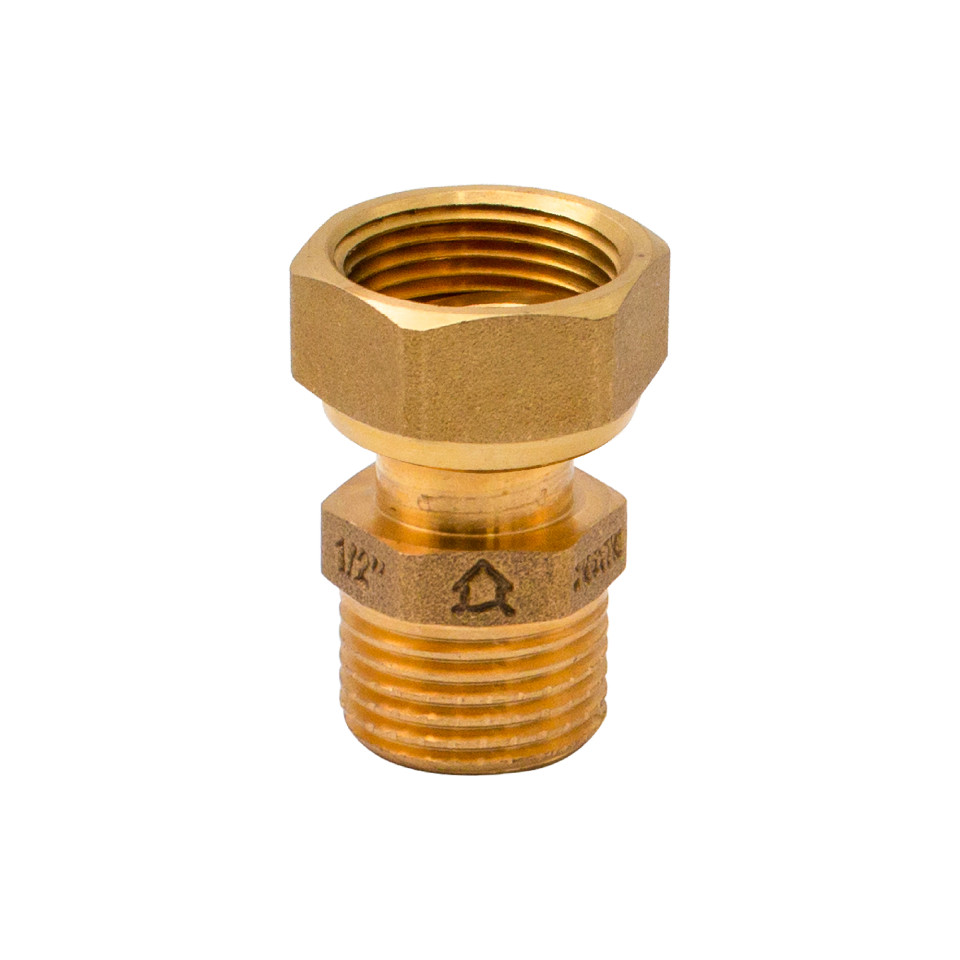 Sárgaréz CW617N holenderes csatlakozó egyenes  1/2