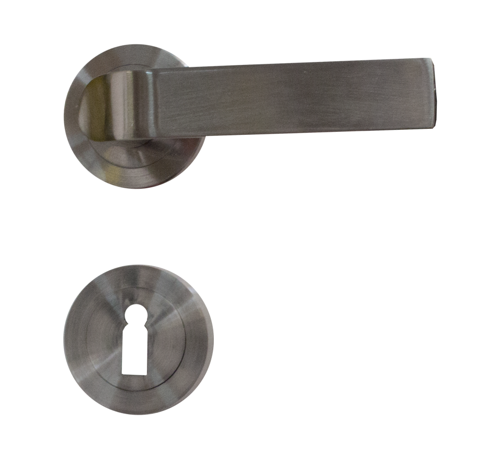 Körrozettás kilincsgarnitúra kulcsos nikkel